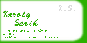 karoly sarik business card