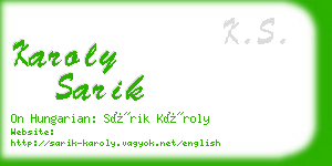 karoly sarik business card